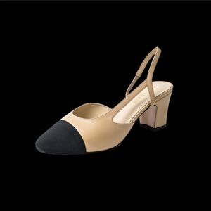 Two tone sling backs